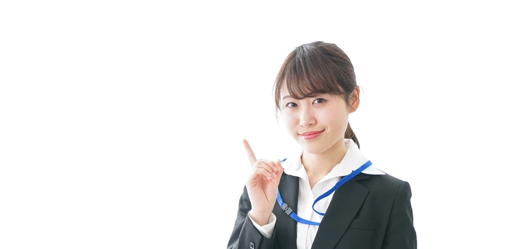 案内するスタッフの女性