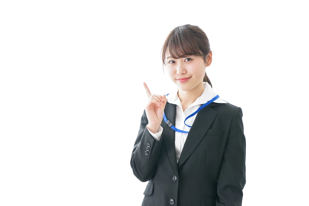 案内するスタッフの女性
