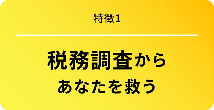 特徴1 税務調査からあなたを救う